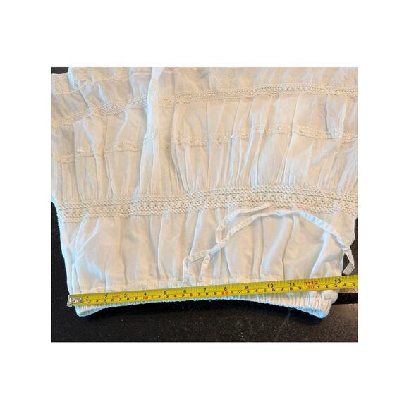 Faunt white tiered 100% Cotton BOHO prairie skirt SM - Picture 9 of 13